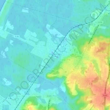 Topografische kaart Leus Cases dou Lac, hoogte, reliëf