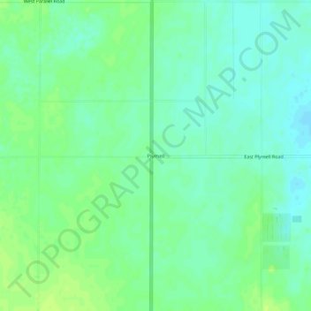 Topografische kaart Plymell, hoogte, reliëf