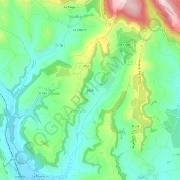Topografische kaart Soult, hoogte, reliëf