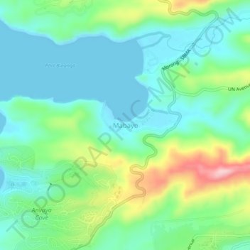 Topografische kaart Mabayo, hoogte, reliëf