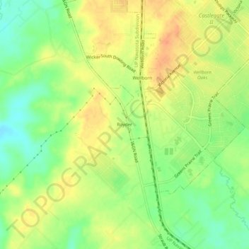 Topografische kaart Royder, hoogte, reliëf