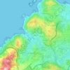 Topografische kaart Bens, hoogte, reliëf