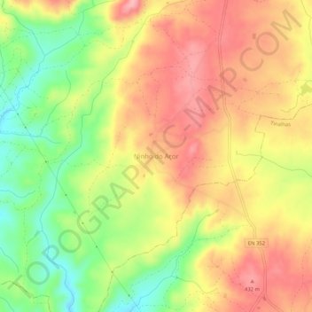 Topografische kaart Ninho do Açor, hoogte, reliëf