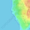Topografische kaart Farol de Leça, hoogte, reliëf