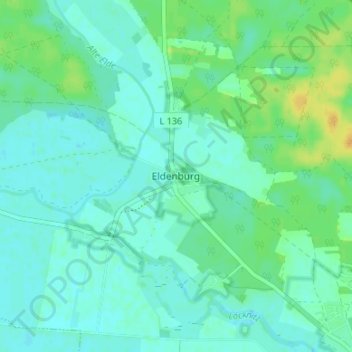Topografische kaart Eldenburg, hoogte, reliëf