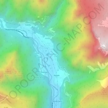 Topografische kaart San Pietro, hoogte, reliëf