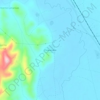 Topografische kaart Choquenaira, hoogte, reliëf