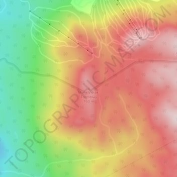 Topografische kaart Mont Victor-Tremblay, hoogte, reliëf