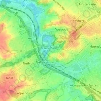 Topografische kaart Schurenberg, hoogte, reliëf