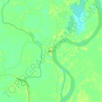 Topografische kaart Achí, hoogte, reliëf