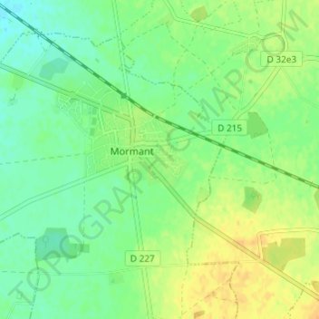 Topografische kaart Cité Loheac, hoogte, reliëf