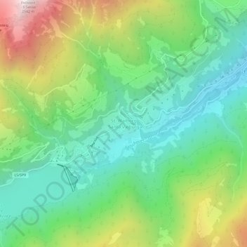 Topografische kaart St. Walburg, hoogte, reliëf