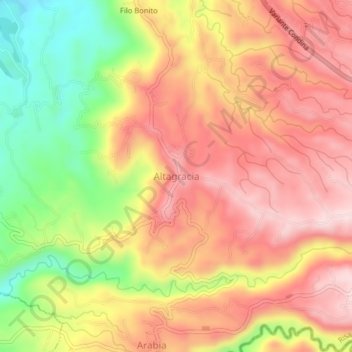 Topografische kaart Altagracia, hoogte, reliëf