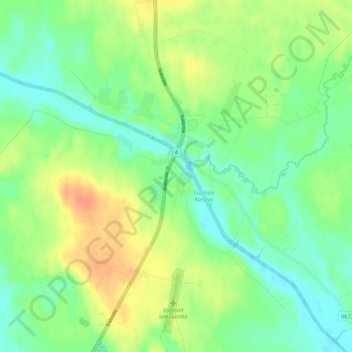 Topografische kaart Vuotso, hoogte, reliëf