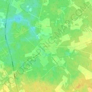 Topografische kaart Le Bourg, hoogte, reliëf