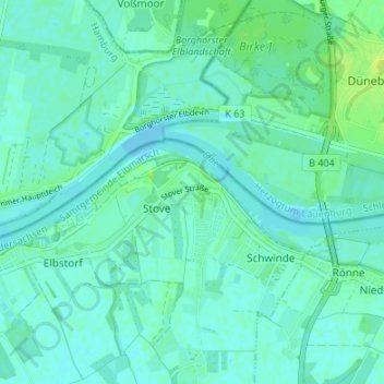 Topografische kaart Stove, hoogte, reliëf