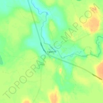 Topografische kaart Lappfors, hoogte, reliëf
