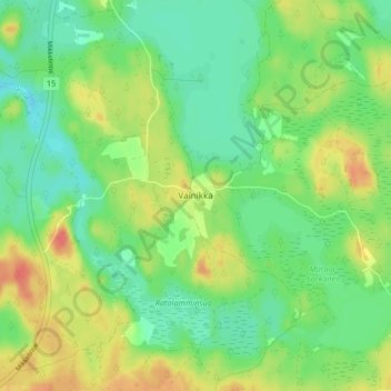Topografische kaart Vainikka, hoogte, reliëf