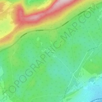 Topografische kaart Les Grandes Baraques, hoogte, reliëf