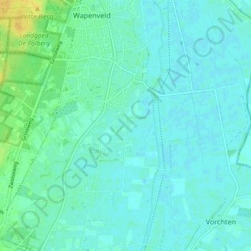 Topografische kaart De Wolbert, hoogte, reliëf