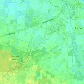 Topografische kaart Driehuis, hoogte, reliëf