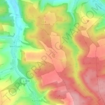 Topografische kaart Rothvorwerk, hoogte, reliëf