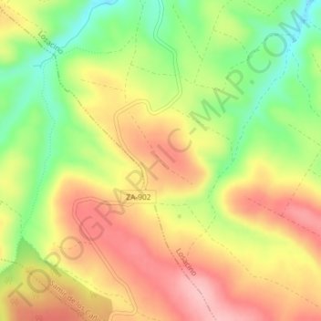 Topografische kaart Llombo, hoogte, reliëf