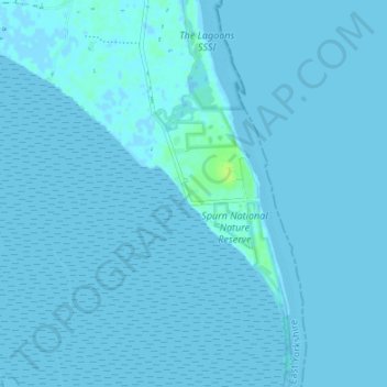 Topografische kaart Kilnsea, hoogte, reliëf