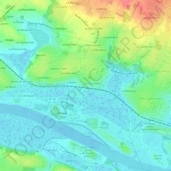 Topografische kaart La Garotais, hoogte, reliëf