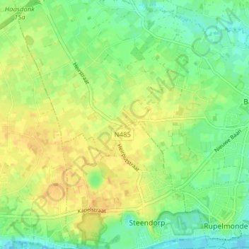 Topografische kaart Kraak, hoogte, reliëf