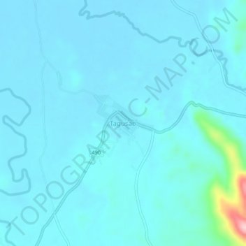 Topografische kaart Tagusao, hoogte, reliëf