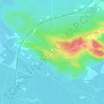 Topografische kaart La Donadive, hoogte, reliëf