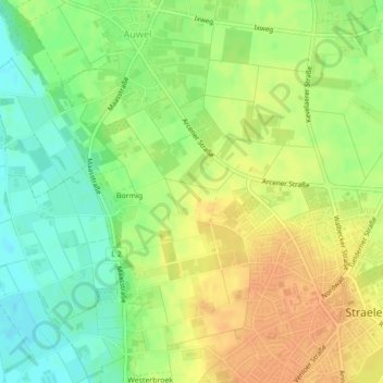 Topografische kaart Gieselberg, hoogte, reliëf