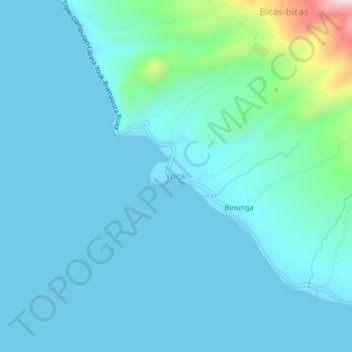 Topografische kaart Yook, hoogte, reliëf