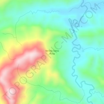 Topografische kaart Vereda Santa Rosa, hoogte, reliëf