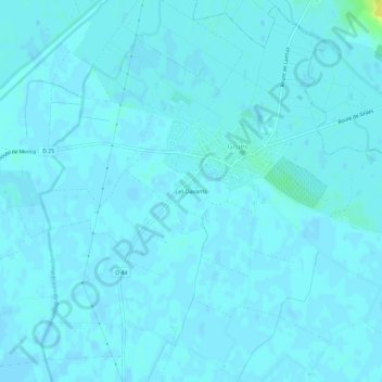 Topografische kaart Les Davants, hoogte, reliëf
