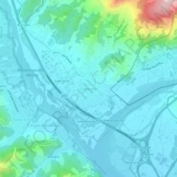 Topografische kaart Ceparana, hoogte, reliëf