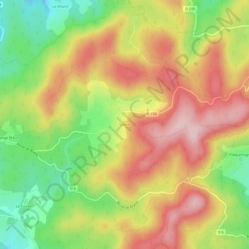 Topografische kaart Sonne, hoogte, reliëf