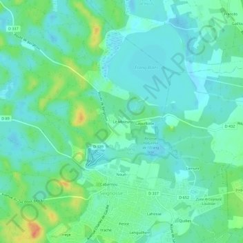 Topografische kaart Le Mineur, hoogte, reliëf