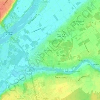 Topografische kaart La Rue des Noels, hoogte, reliëf