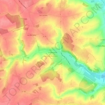 Topografische kaart La Peinnière, hoogte, reliëf