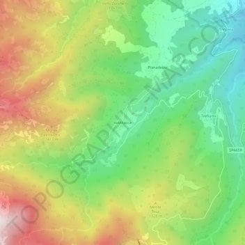 Topografische kaart Valditacca, hoogte, reliëf