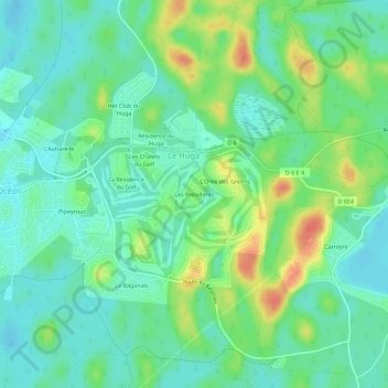 Topografische kaart Les Présidents, hoogte, reliëf