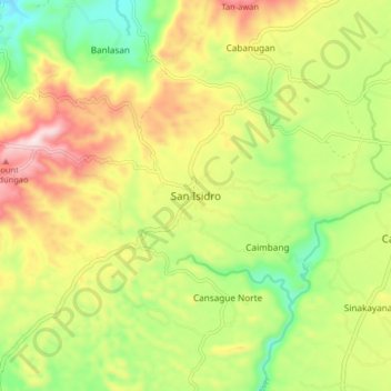 Topografische kaart San Isidro, hoogte, reliëf