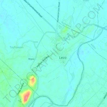 Topografische kaart Barangay Sta. Rosa, hoogte, reliëf