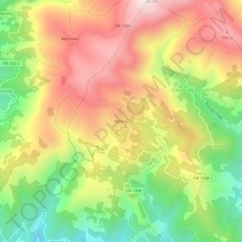 Topografische kaart Donelo, hoogte, reliëf