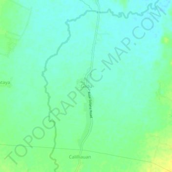 Topografische kaart Gadu, hoogte, reliëf
