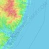 Topografische kaart Long Beach Island, hoogte, reliëf