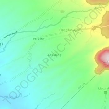 Topografische kaart Cabatang, hoogte, reliëf