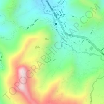 Topografische kaart Zoraida, hoogte, reliëf